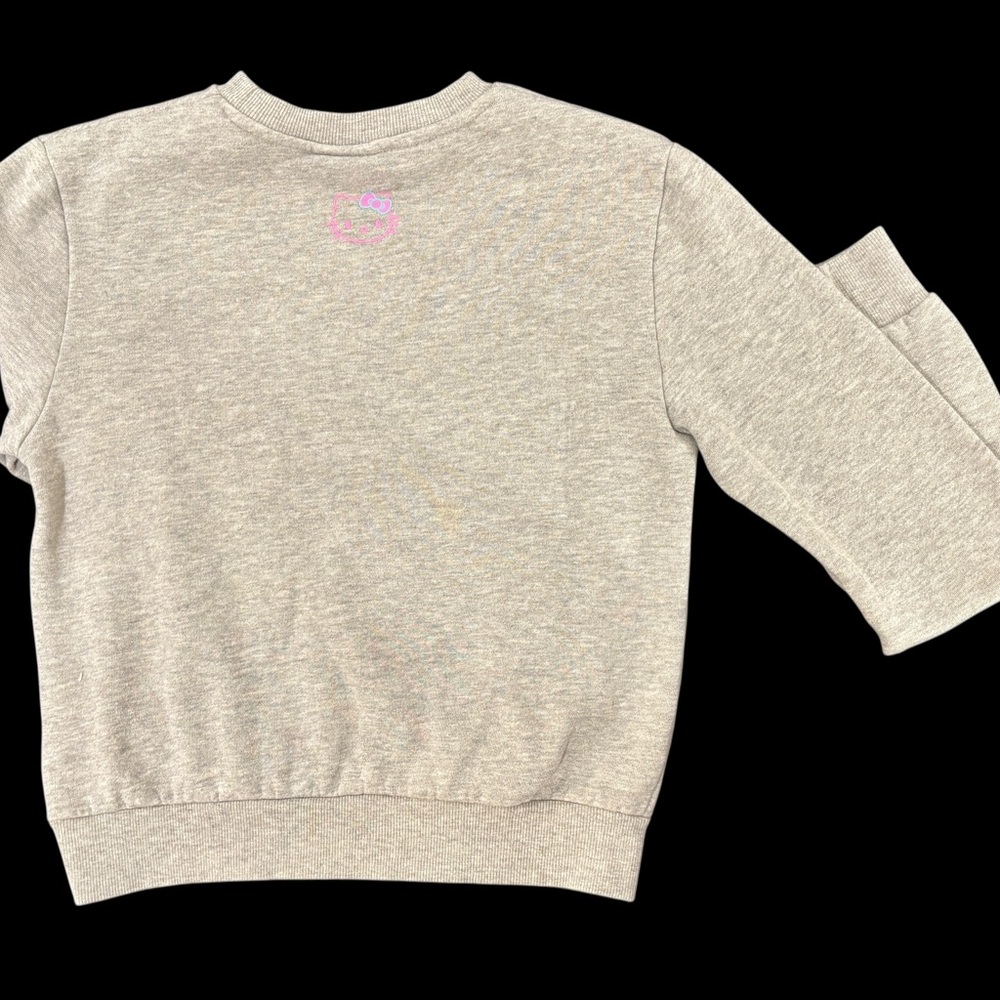 🎀 Hello Kitty x Shoe Palace Embossed Sweatshirt XS Gray Minimal Sanrio Crewneck - Picture 4 of 15